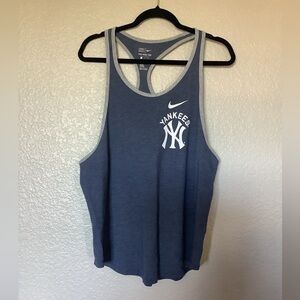 Nike MLB New York Yankees Blue Racerback Tank Top Athletic Cut Women's Large